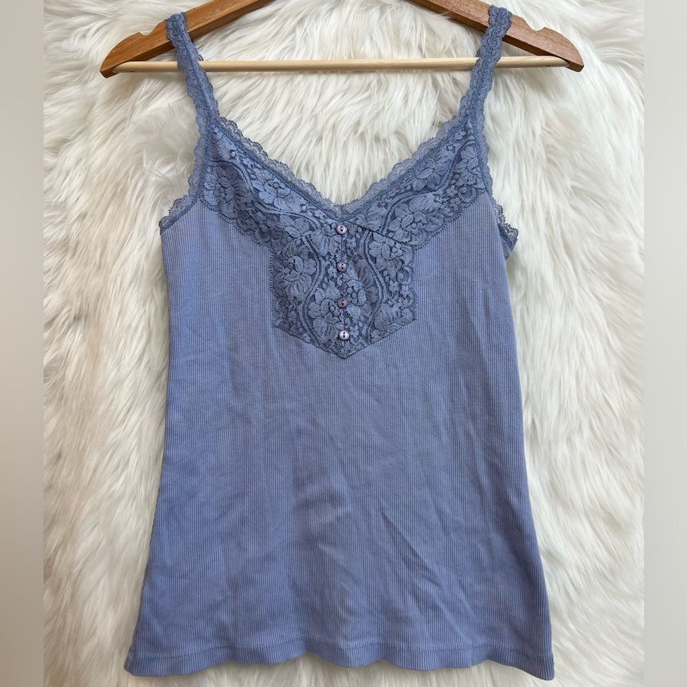 Ann Taylor Loft Lace Cami Tank Top periwinkle